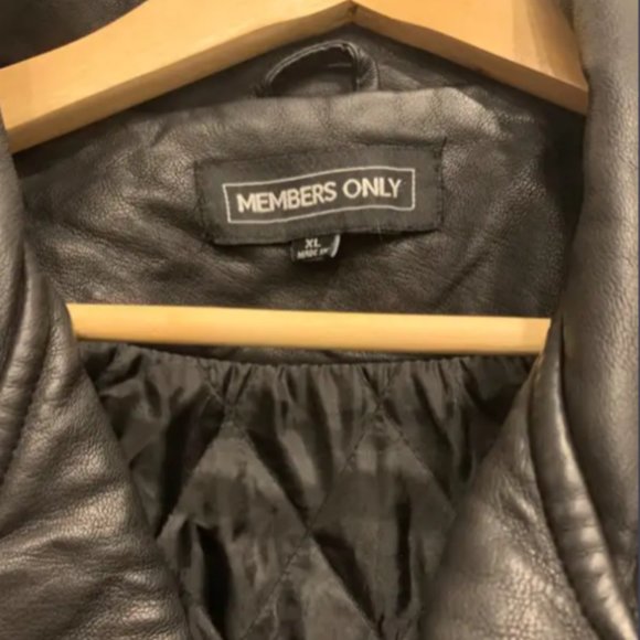 Black Vegan Leather Members Only Men's Moto Jacket - Picture 5 of 8